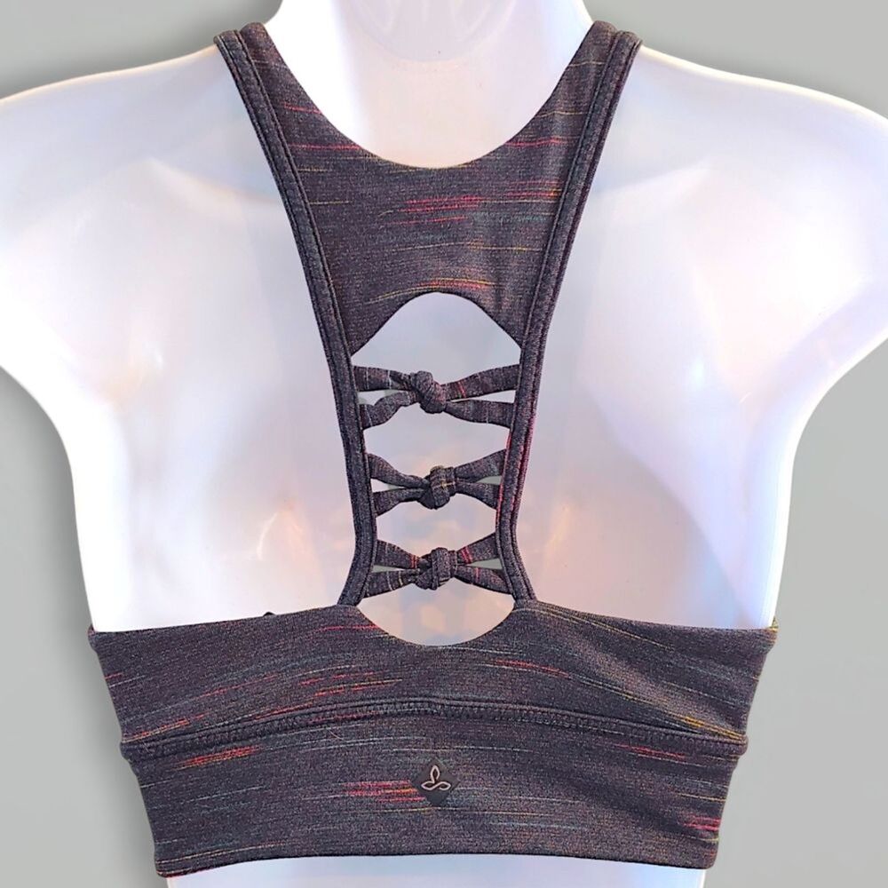 prAna Itzel High Neck Open Back Grey Sports Bra BUNDLE ME! - Picture 7 of 11